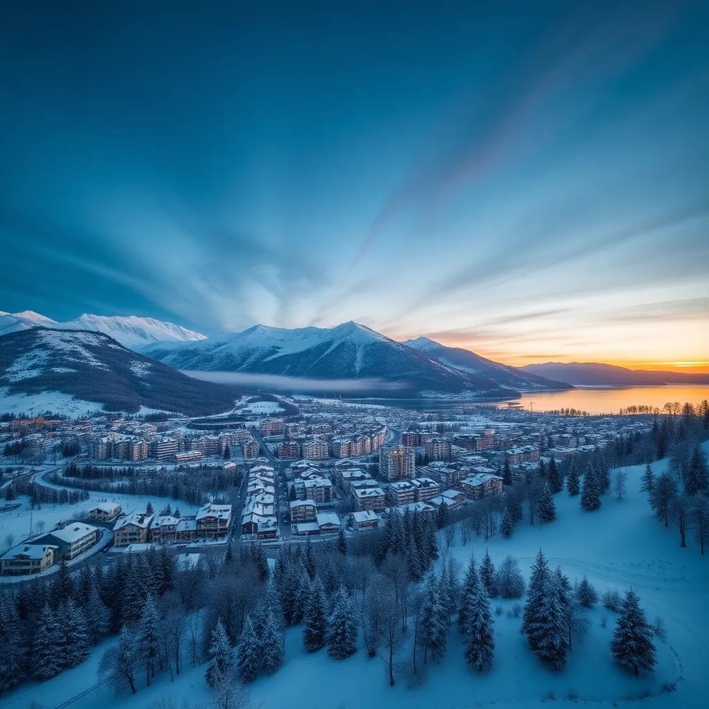 Zell am See and the surrounding Austrian Alps at dusk, on the transfer route from Salzburg Airport